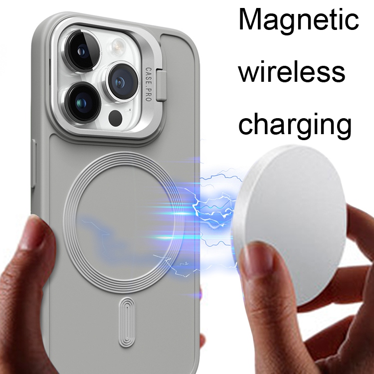 For iphone 13 pro max Mobile Phone Case Magnetic Stand Shockproof Silicone Cover for Apple Anti-Scratch Back Cover with Kickstand