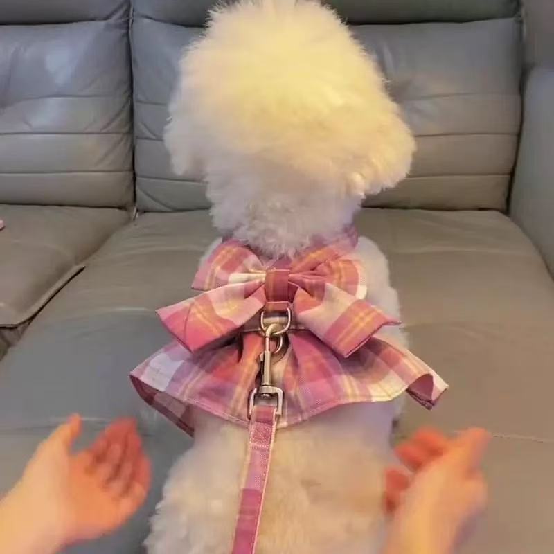 T0033Dog traction rope vest style small dog Teddy Bichon Pomeranian chest back pet chain