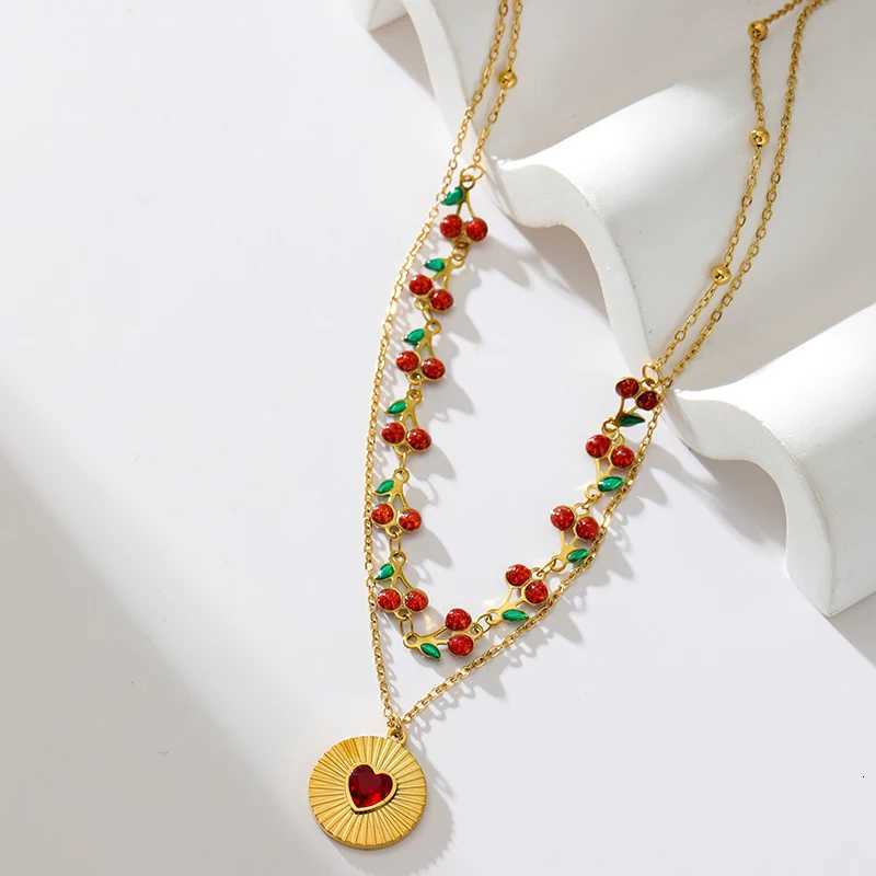 EILIECK 316L Stainless Steel Sun Heart Flower Pendant Necklace 18K Gold Plated Accessories Charm Handmade Jewelry For Women GirlXJ251121