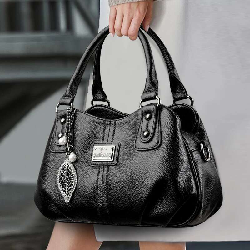 2024 New 3-Layer Large Capacity Women Tote Bag Fashion Women's Trendy Shoulder Bags High Quality Soft Leather Female Handbag Sac