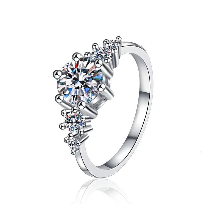 Fine Jewel GRA Certified VVs1 Diamond Moissanite High Quality Claw Set 925 Sterling Silver Ring of Ladies for Wedding Engagement