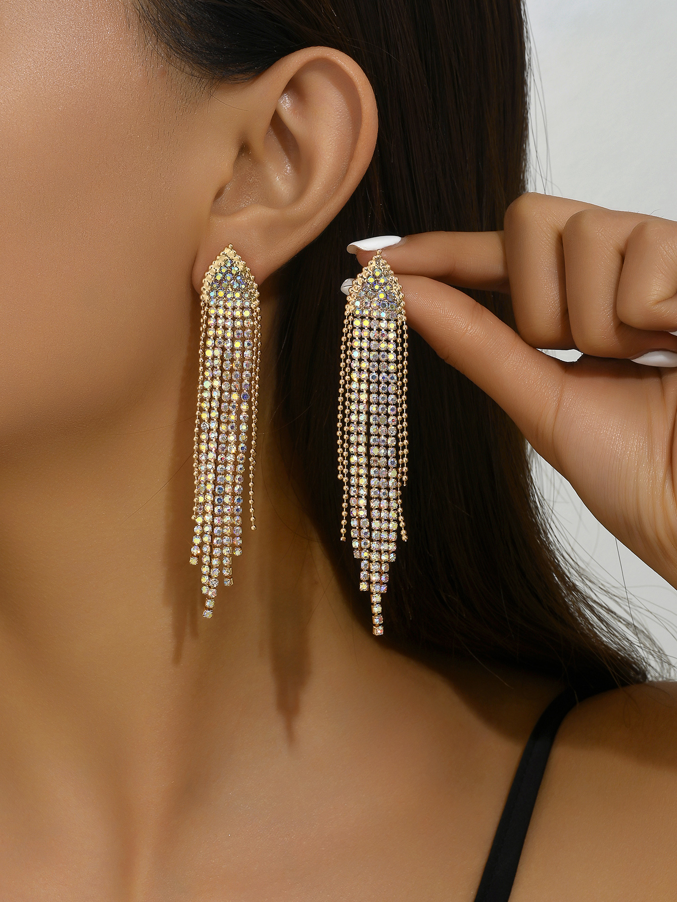 Stylish Women's Long Tasseled Ethnic Earring Set for a Bohemian Look