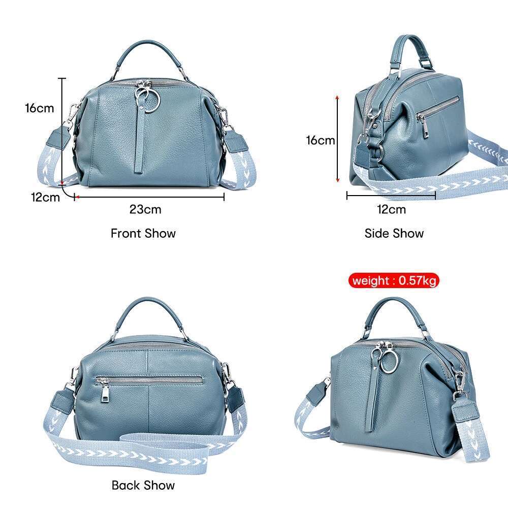 Zency Women Genuine Leather Handbag Fashion Simple Shoulder Large Capacity Crossbody Top Handle Bag Medium Size For Daily Bag