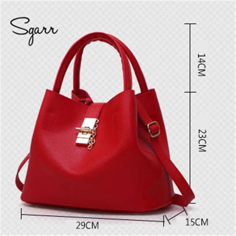 SGARR Black Red Bucket Crossbody Single Shoulder Female Handbag Designers Messenger Bag Women Mother Bags Bag
