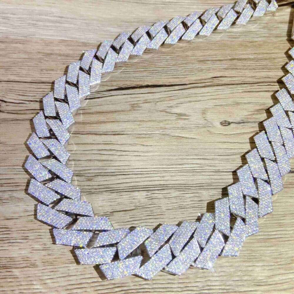 Designer Jewelry 30mm Width Big k Fully Flawless Moissanite Sier Iced Out Cuban Chain Mens Necklaces