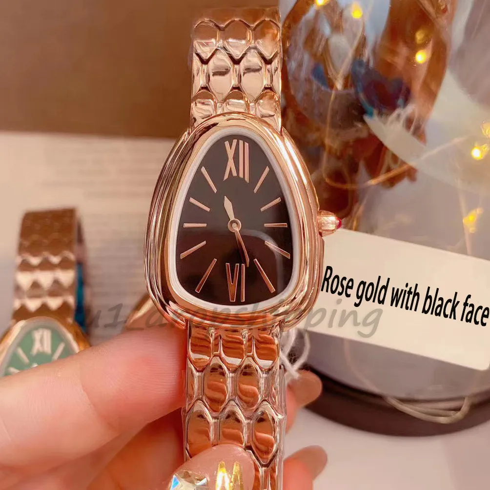 Women Bracelet Womens Watch Golden Snake Top Brand Diamond Stainless Steel Watch Strap Women Watch Christmas Valentine Day Mother Day Gift