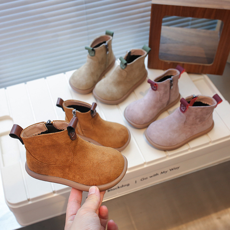 Autumn and winter luminous shoes, new retro cotton boots, fashionable trendy shoes, English solid color short boots, casual children's shoes