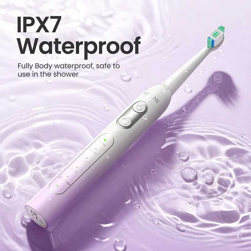 YUNCHI Sonic Electric Toothbrush C2 Adult Toothbrush Rechargeable 2 Minutes Smart Timer 5 Modes with 8 Replacement Brush Heads C251121