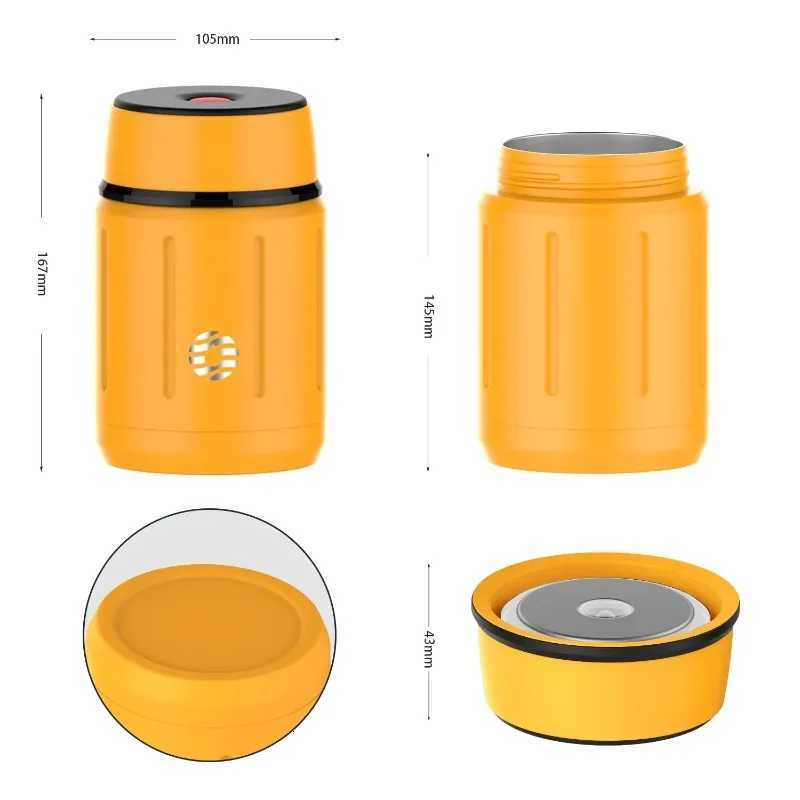 Food Stewing Cup 316 Stainless Steel Insulated Bucket Vacuum Lunch Box Breakfast Cup Folding Spoon Portable Office Stewing PotM251121