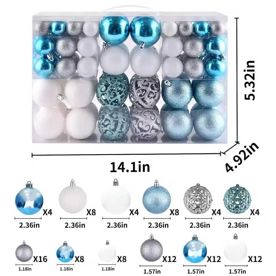 100pcs Christmas Decor Baubles Tree Xmas Balls Party Wedding Ornament Party Supplies Xmas Ornament Ball Xmas BaublesW251121 - view 7