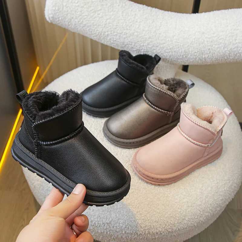 Winter fleece-lined thickened warm boots for boys and girls fashionable non-slip and comfortable cotton shoes for childrenW251121
