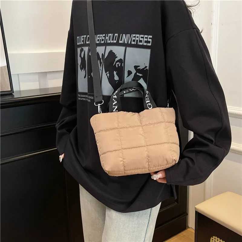Bags for Wan Fi Tote Handbags Cott Padded Shopping Bag Fi Portable Handbag Quilted Solid for Leisure Travel Y251121