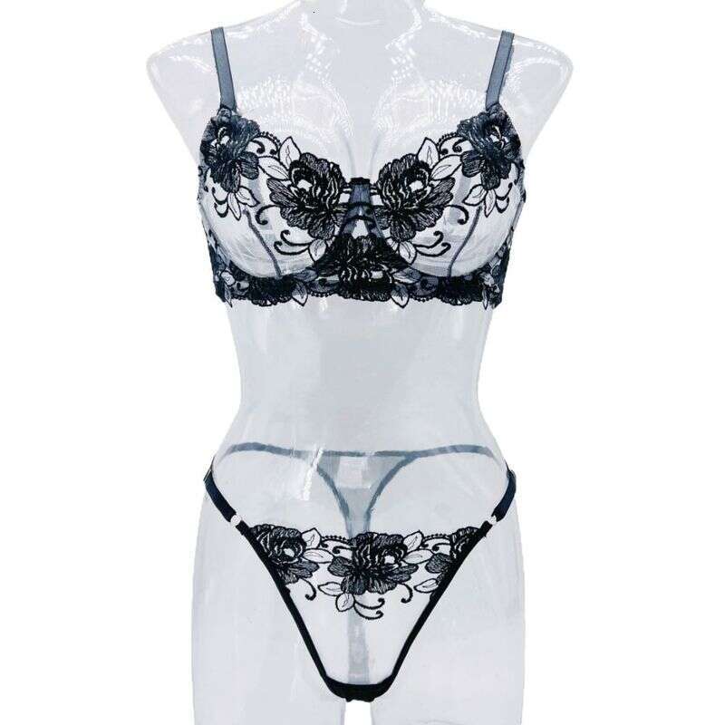 Lace Sexy Lingerie Kano Romantic Valentine S Day New Floral Embroidery Sheer Push Up Sexy Lingerie Set For Women