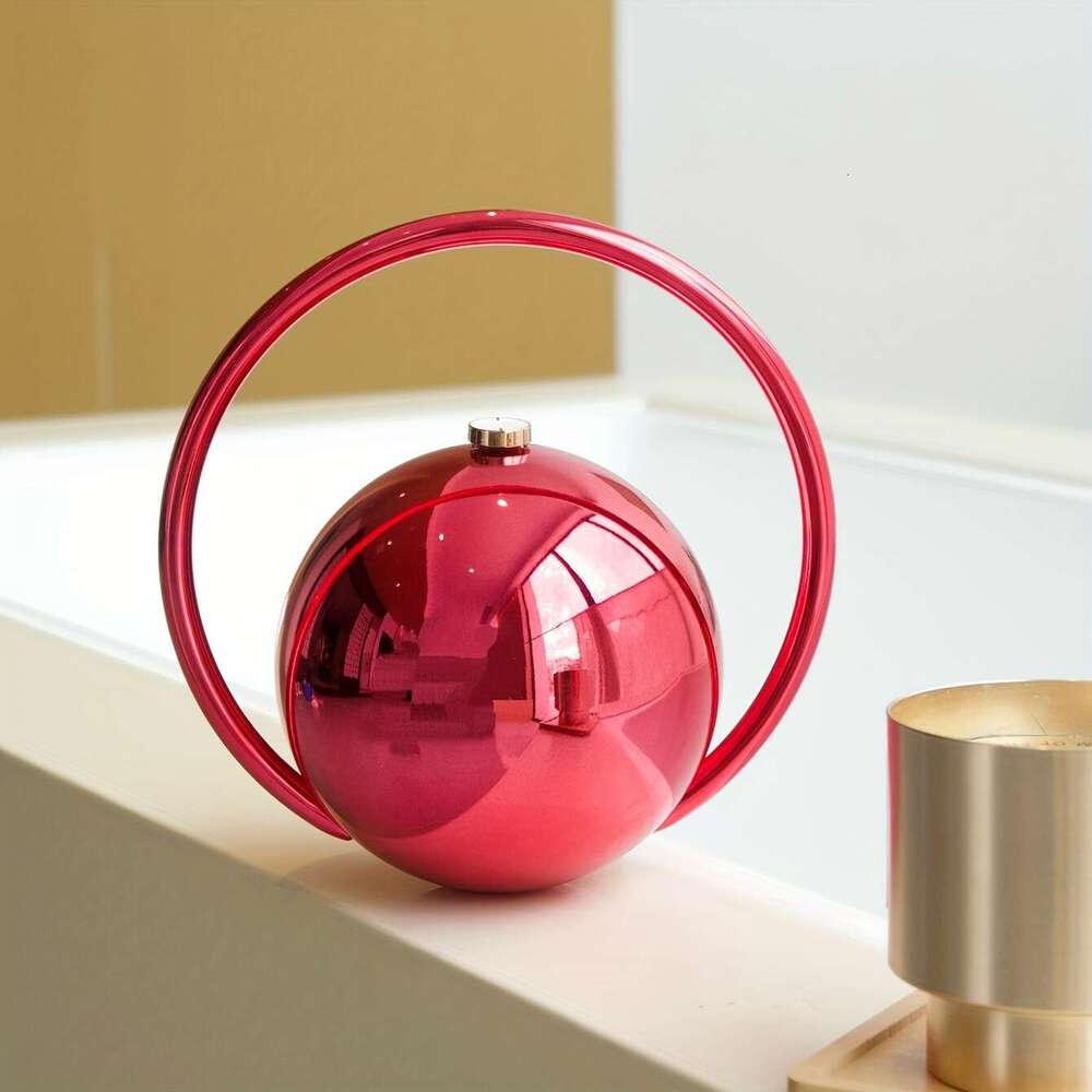 Women S Luxury Handheld Bag Elegant Golden Tone Spherical Clutch With Sparkling Accent Durable Acrylic Construction Buckle Closure Formal Party Purse 