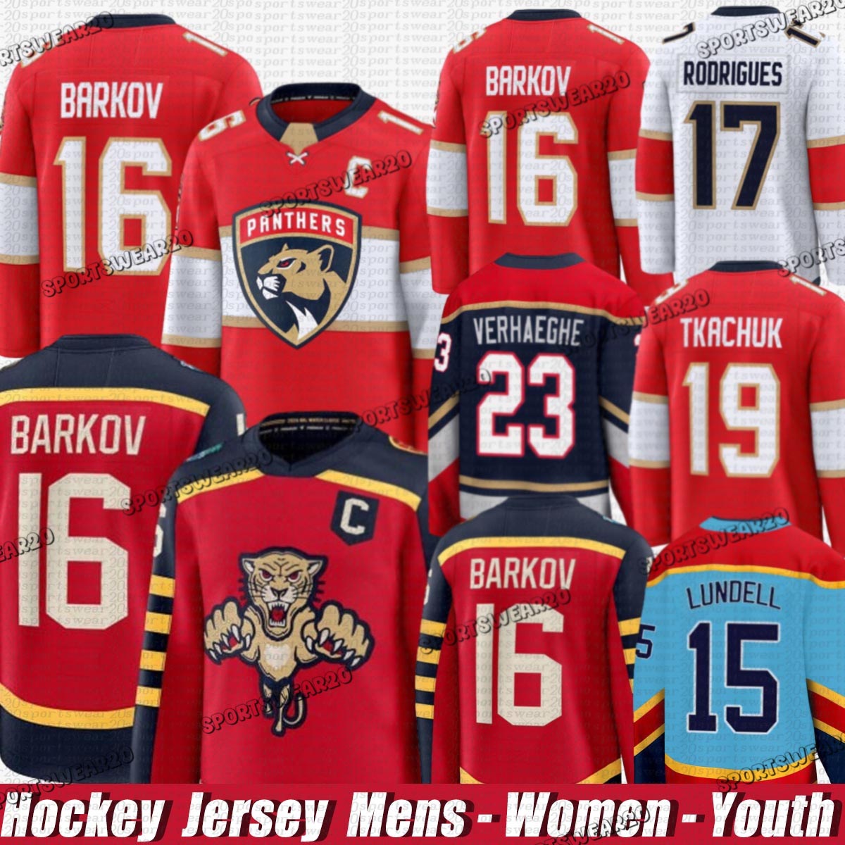 #16 Aleksander Barkov Jersey Florida Panther Jersey #19 Matthew Tkachuk #13 Sam Reinhart #9 Sam Bennett #42 Gustav Forsling #63 Brad Marchand Hockey Jerseys