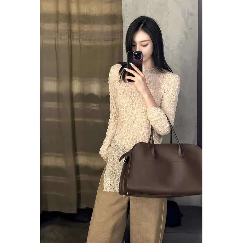 High Quality Messenger Tote Designer Cowhide Margaux Horizontal Handbag Soft Genuine Leather Large Capacity Shoulder Bag