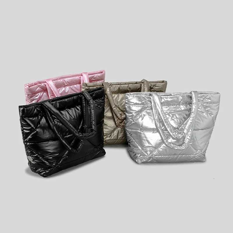 Fi Quilted Padded Wen Shoder Bags Designer Puffer Handbags Casual Nyl Down Cott Large Capacity Tote Shopper Purses Y251121