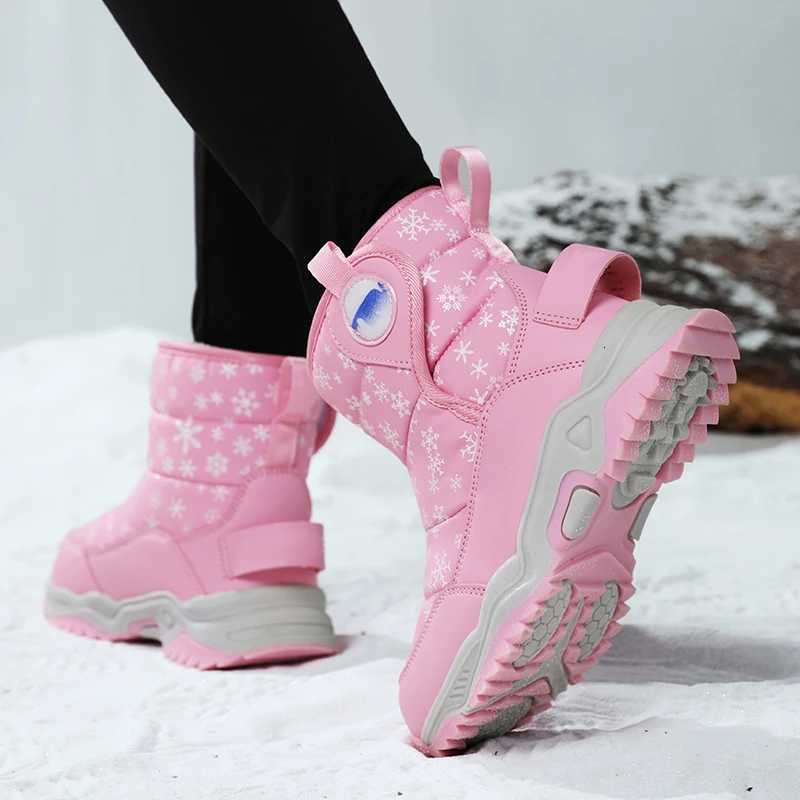 New Girls Snow Boots Winter Comfortable Thick Warm Kids Boots Rubber Thick Children Autumn Cute Boys Boots Princess ShoesW251121