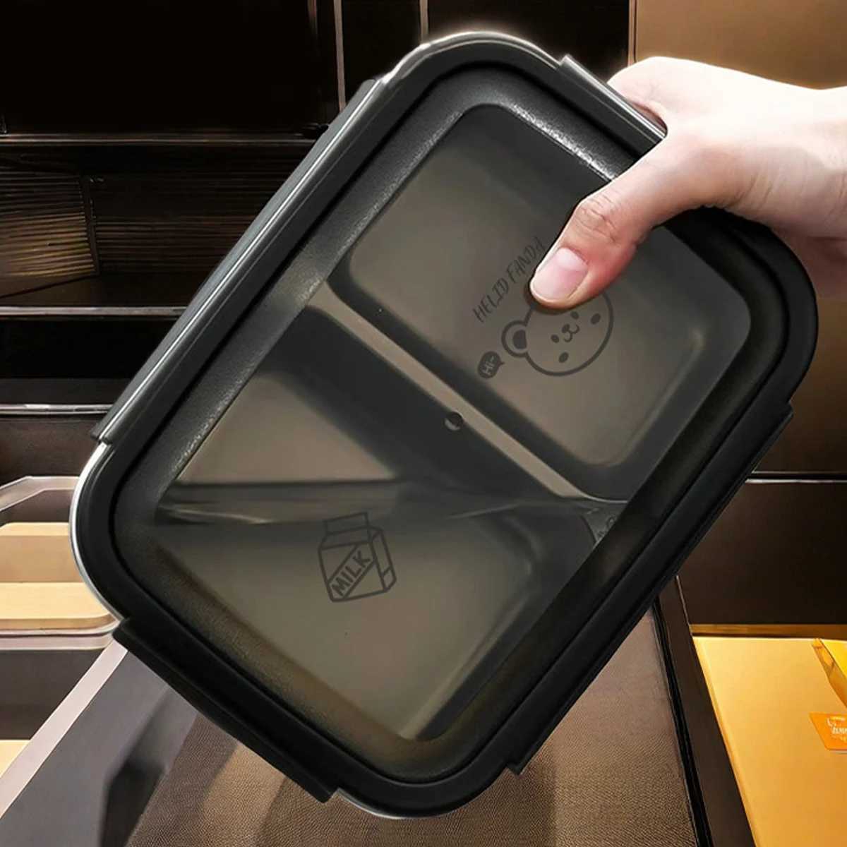 WORTHBUY 2/3 Grids 304 Stainless Steel Lunch Box Portable Leak-proof Food Container Large Capacity Bento Box For Students AdultM251121