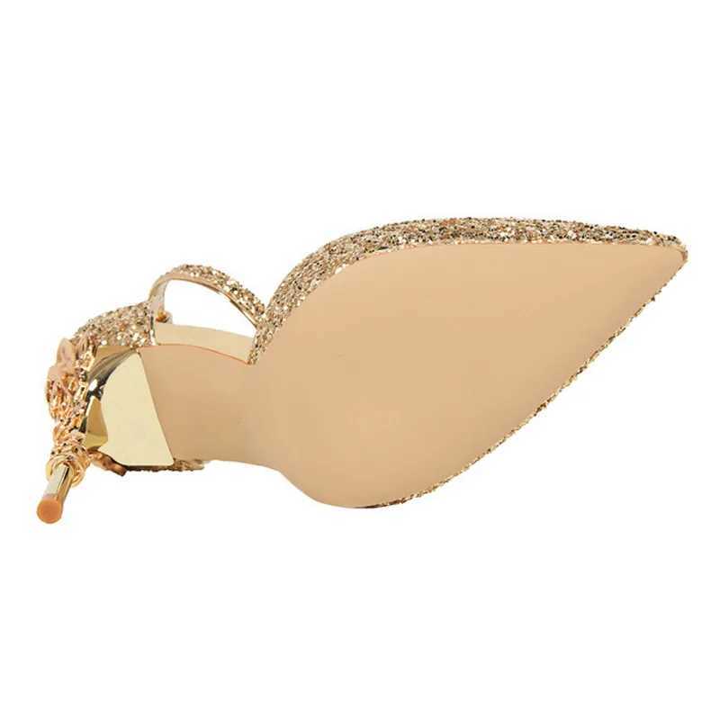 BIGTREE Heel 2025 New Womens Pump glitter High Heels Womens Shoes Fashion Womens Shoes Gold Silver Stiletto Sandals M250421