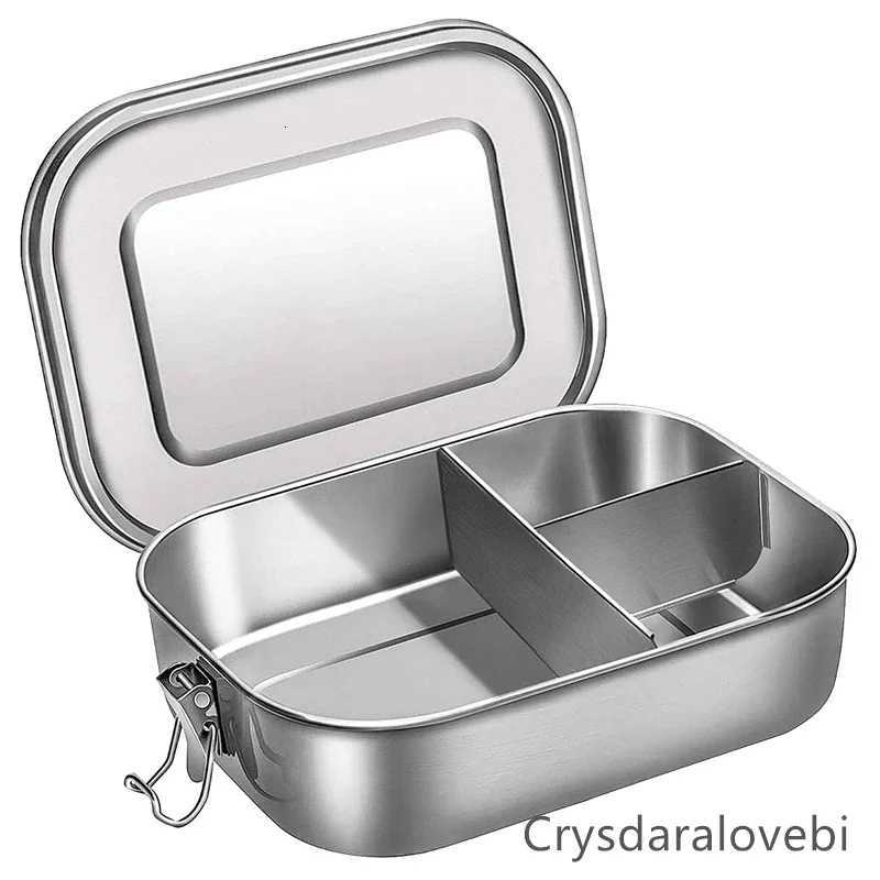 Stainless Steel Bento Kids Lunch Box for school Container 3-Compartment Bento Lunch Box Sand Two Sides Food ContainerM251121