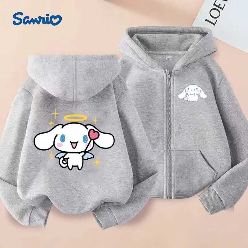Sanrio Cartoon Big-Eared Dog Childrens Printed Hoodie Autumn Winter Fleece Zipper Sweatshirt H251121