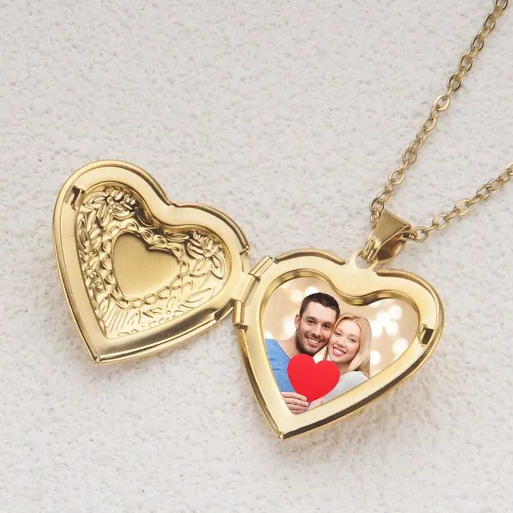 Openable Photo Picture Locket Necklace Valentines Day DIY Necklace Floral Heart Necklace Friendship NecklaceXJ251121