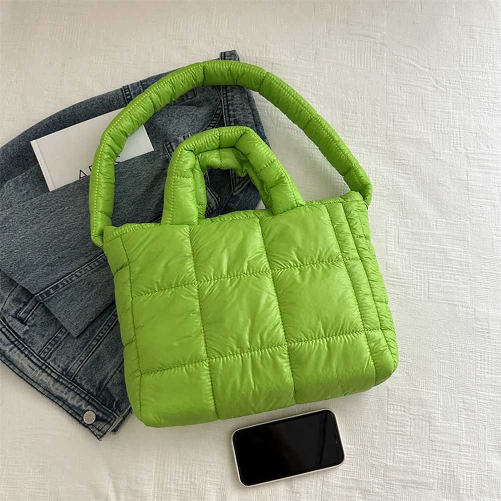 Wen Quilted Shoder Bag Large Capacity Puffer Tote Handbag Solid Color Quilted Top Handle Bag Ladies Cmute Bag Y251121