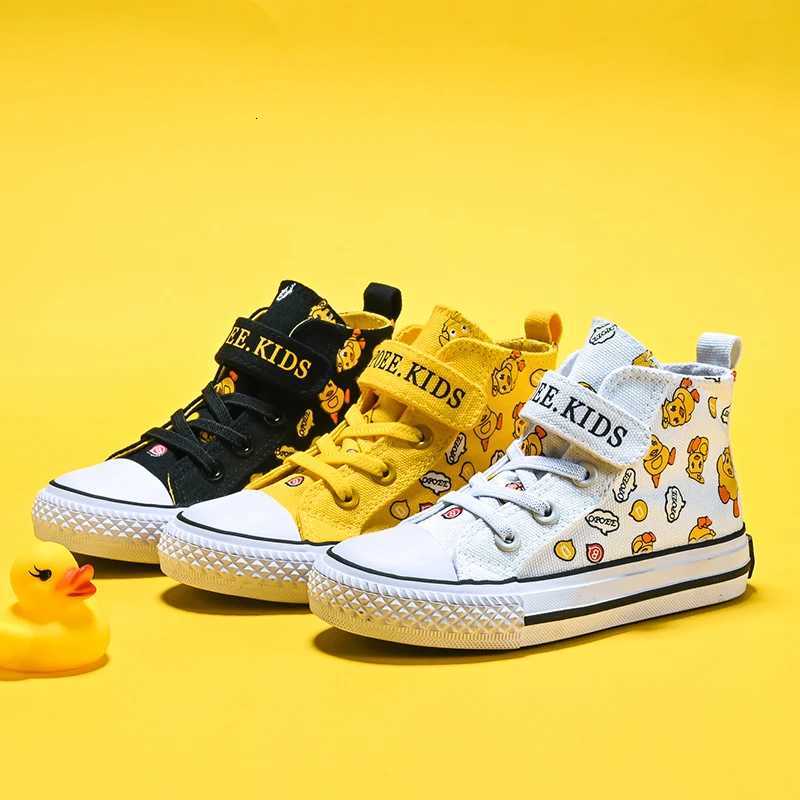 OPOEE2023 Spring Edition Korean Boys and Girls Canvas Shoes Little Yellow Duck Cartoon High Fashion Shoes Breathable 2130W251121
