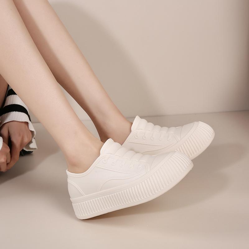 womens fashion rain boots womens thicksole heightboosting shoes womens versatile campingstyle winter boots fleecelined warm casual waterproof shoes