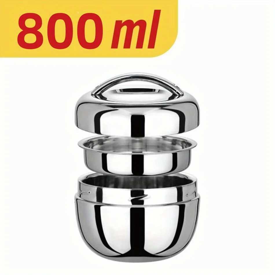 Portable High Quality Stainless Steel Round Lunch Box Food Storage Containers For Hot Food With Thermal Insulation Bento BoxM251121