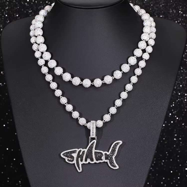 Gems Custom High Quality 925 Sterling Silver Iced Out VVS D Color Moissanite Diamond Ball Chain for Hiphop Life