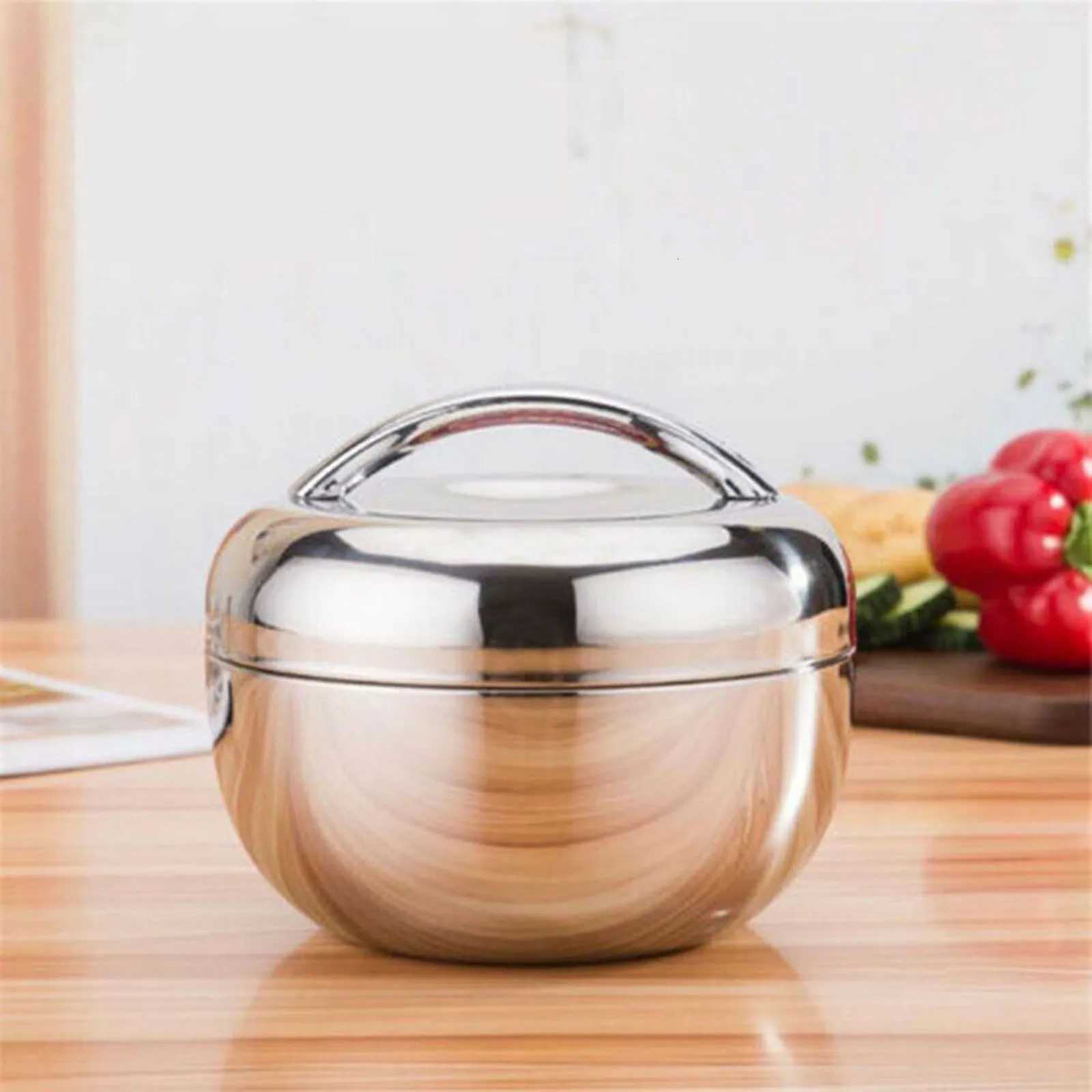 Stainless Steel Insulated Thermos Bottle for Hot Food Round Bento Lunch Box Instant Noodle Bowl Packed Lunch BoxM251121