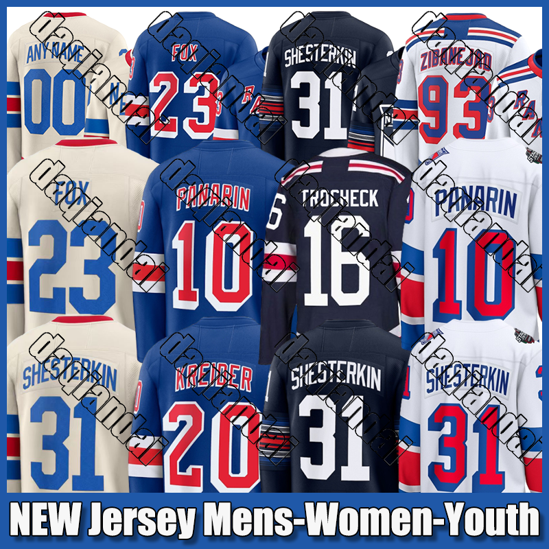Ranger jersey Panarin A Fox A Shesterkin Kreider A Trocheck Smith Quick Lindgren Miller Hockey Jerseys