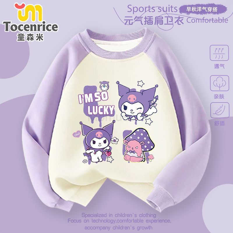 Sanrio Kuromi Childrens Early Autumn Sweatshirt 2025 My Melody Girls Crew Neck Top Cinnamoroll Girls Long Sleeve H251121
