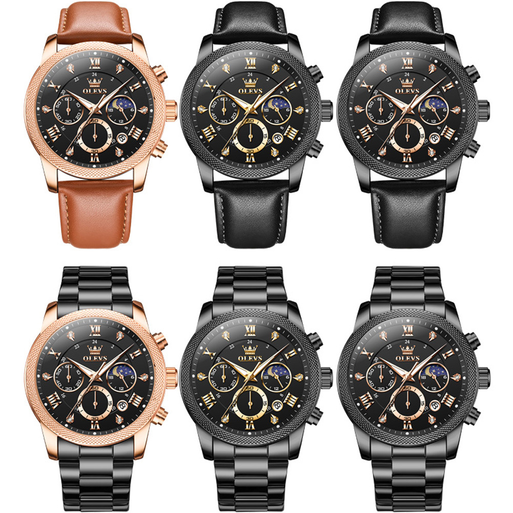 OLEVS Designer Brand Men's Watches Multi-functional Sports Chronographs Luminous And Calendar Men's Watches Luxury Watches Free Delivery And