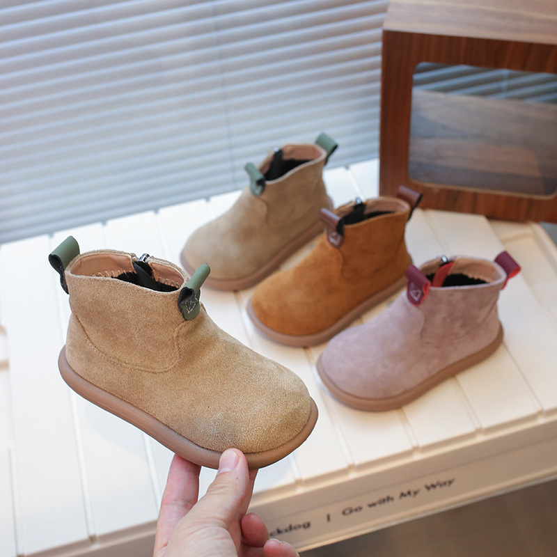 Autumn and winter luminous shoes, new retro cotton boots, fashionable trendy shoes, English solid color short boots, casual children's shoes