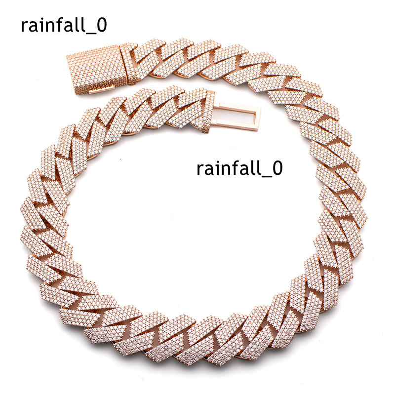 Mens Jewelry Top Custom 18mm 3 Row Iced Out VVS1 Moissanite Diamond Miami Hip Hop Cuban Link Chain