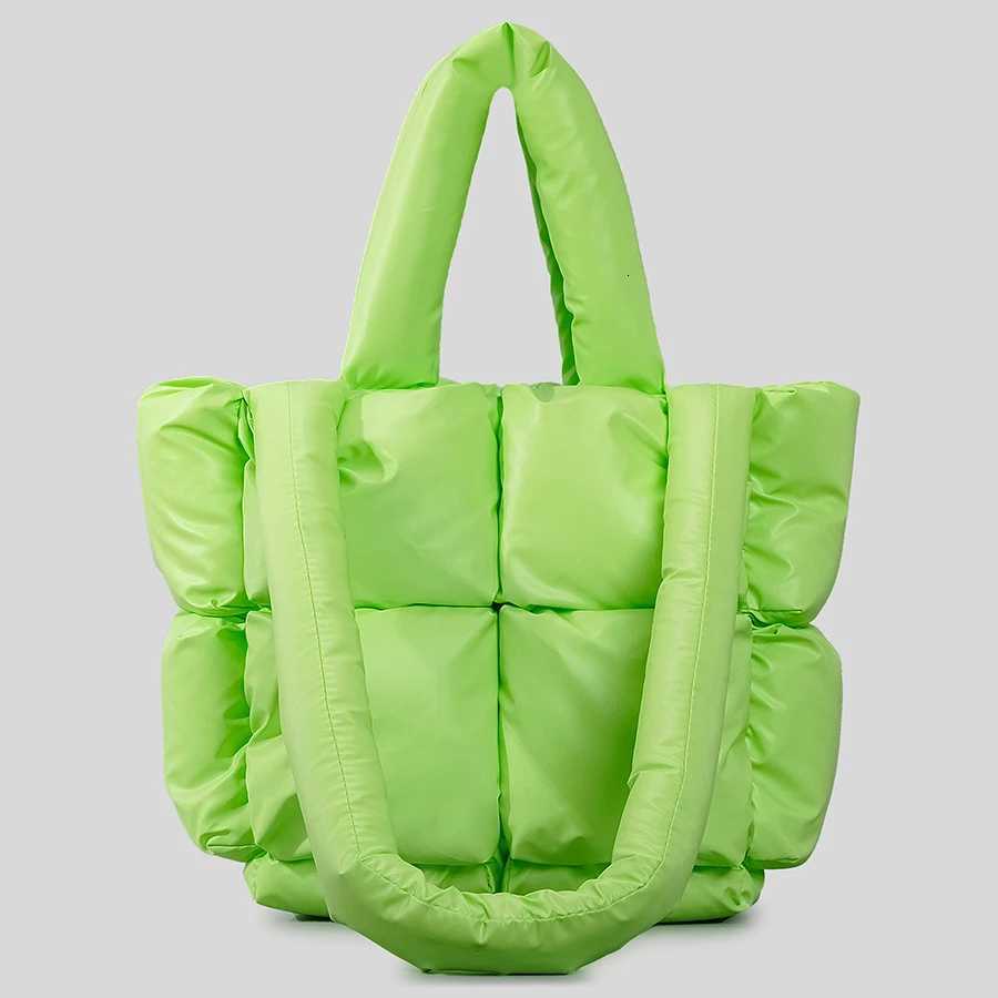 Fi Square Puffer Bag Nyl Padded Wen Handbags Small Tote Quilted Shoder Bags Small Tote Fi Fem Purses 2023 Y251121