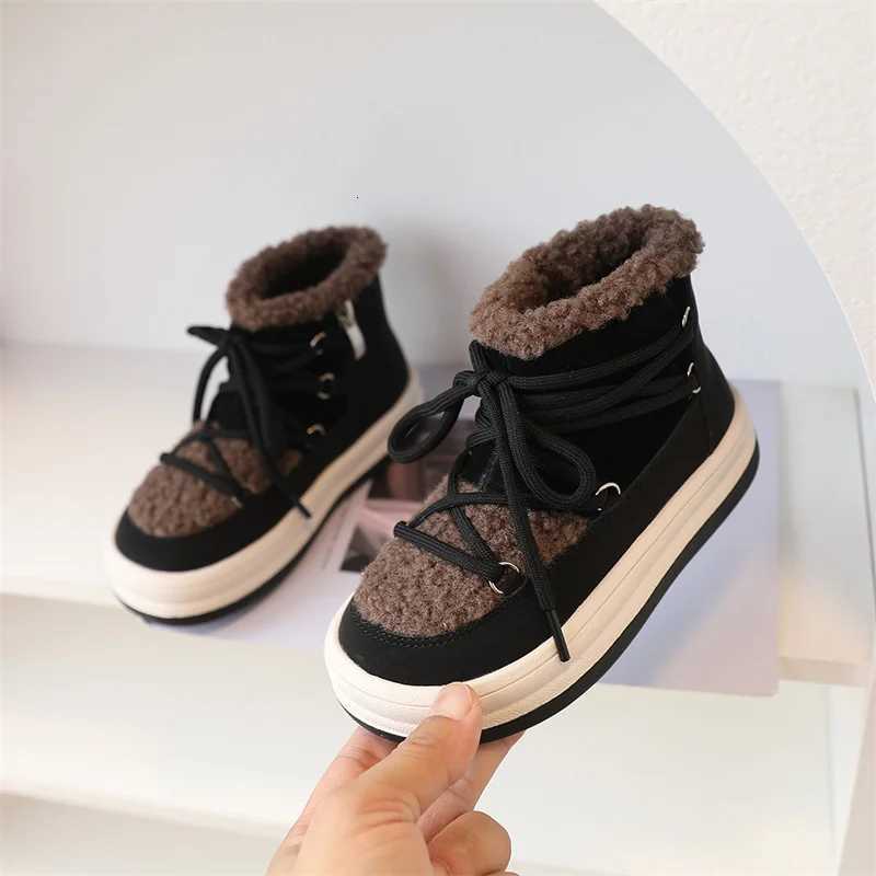 2025 New Autumn/Winter Children Boots For Boys Warm Plush Rubber Sole Toddler Kids Sneakers Fashion Girls Boots 21-30W251121