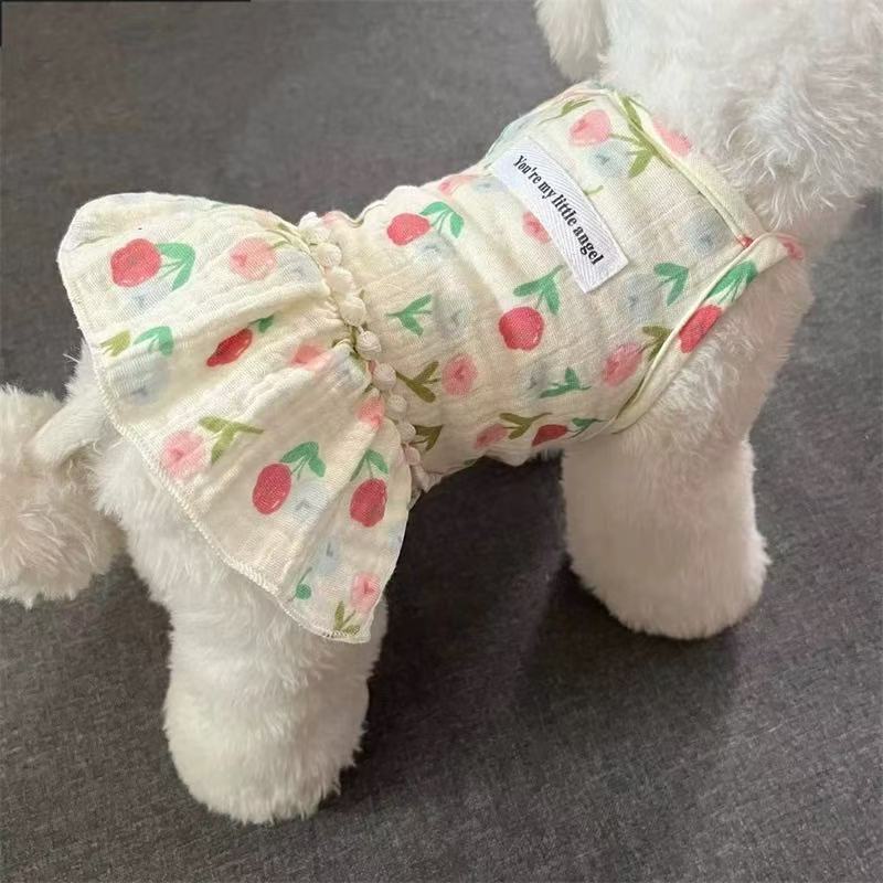 T0039Pet traction dog vest Teddy poodle cat small dog Schnauzer Yorkshire clothes summer thin section