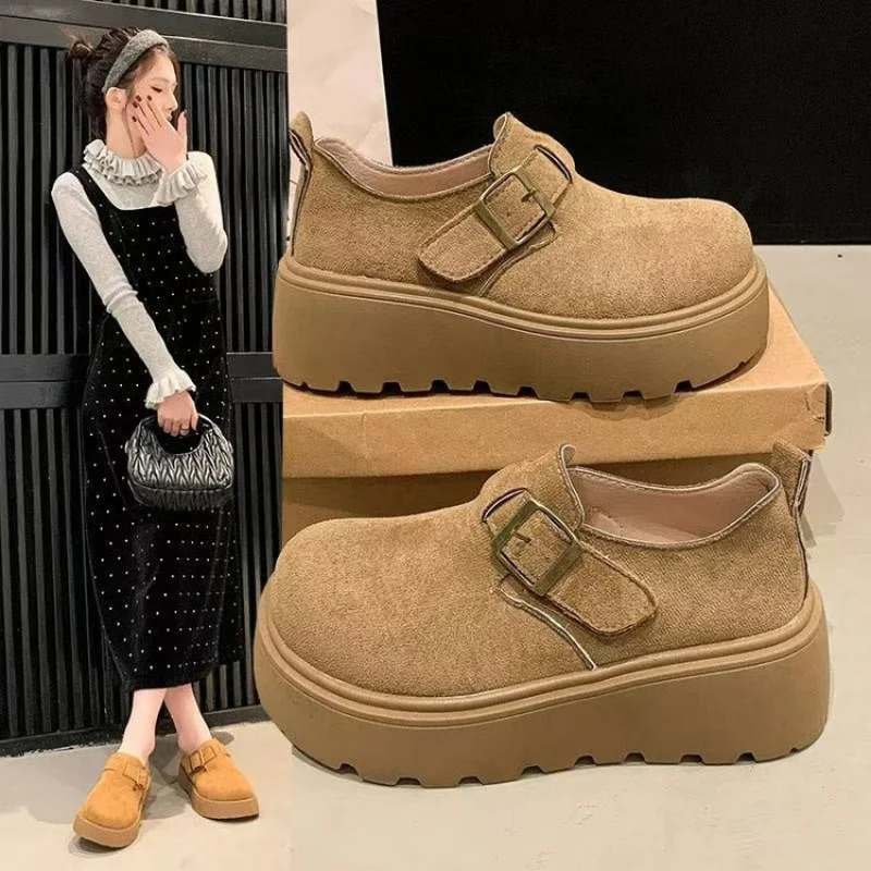 Petite Loafers Cute SlipOn Shoes for Women Spring and Autumn Thick Sole Height Increasing 251121