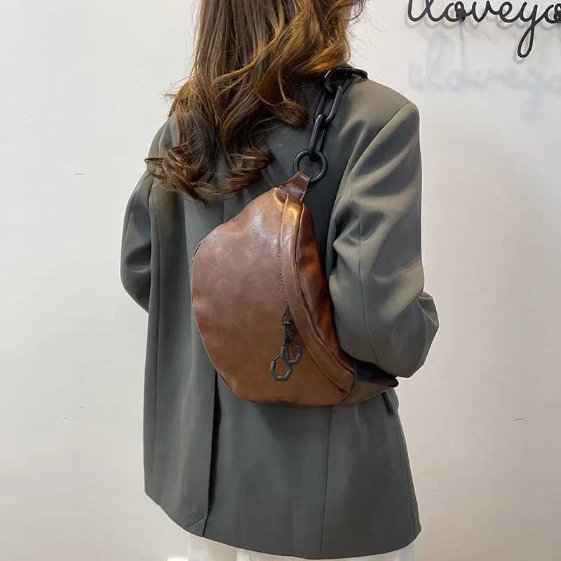 Fashion Soft PU Leather Waist Bag Wen Quality Fanny Pack Thick Chain Shoder Crossbody Ch Bag Fi Belt Bags Purses Waist Packs Y251121