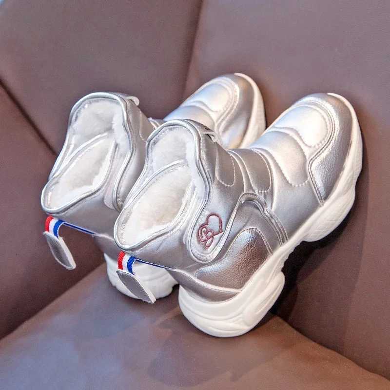 2024 Children Cotton Boots for Girls Winter New Fashionable Soft Thick Bottom Comfortable Anti-slippery Casual Trendy Warm ShoesW251121