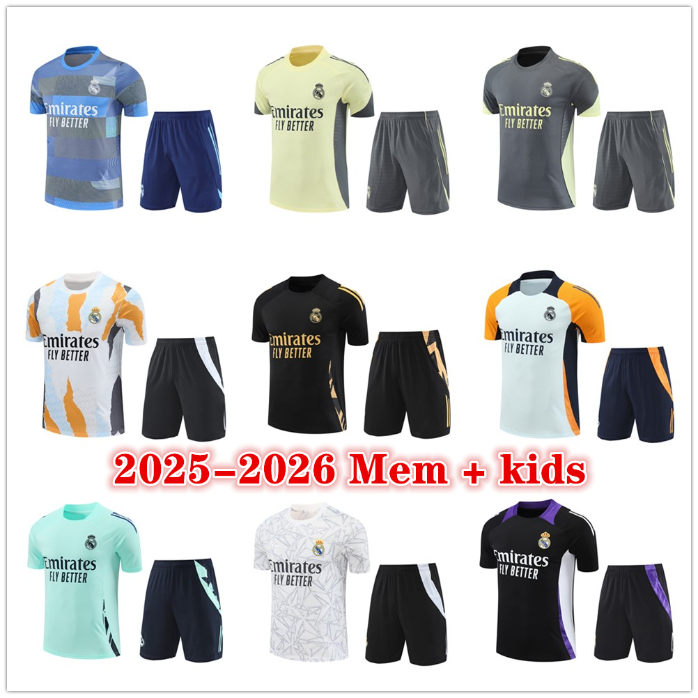 2025 2026 BELLINGHAM Reals Madrids tracksuit Short sleeved training kit men kids shirt shorts 24 25 26 football shirts Survetement Foot maillot camiseta futbol 888