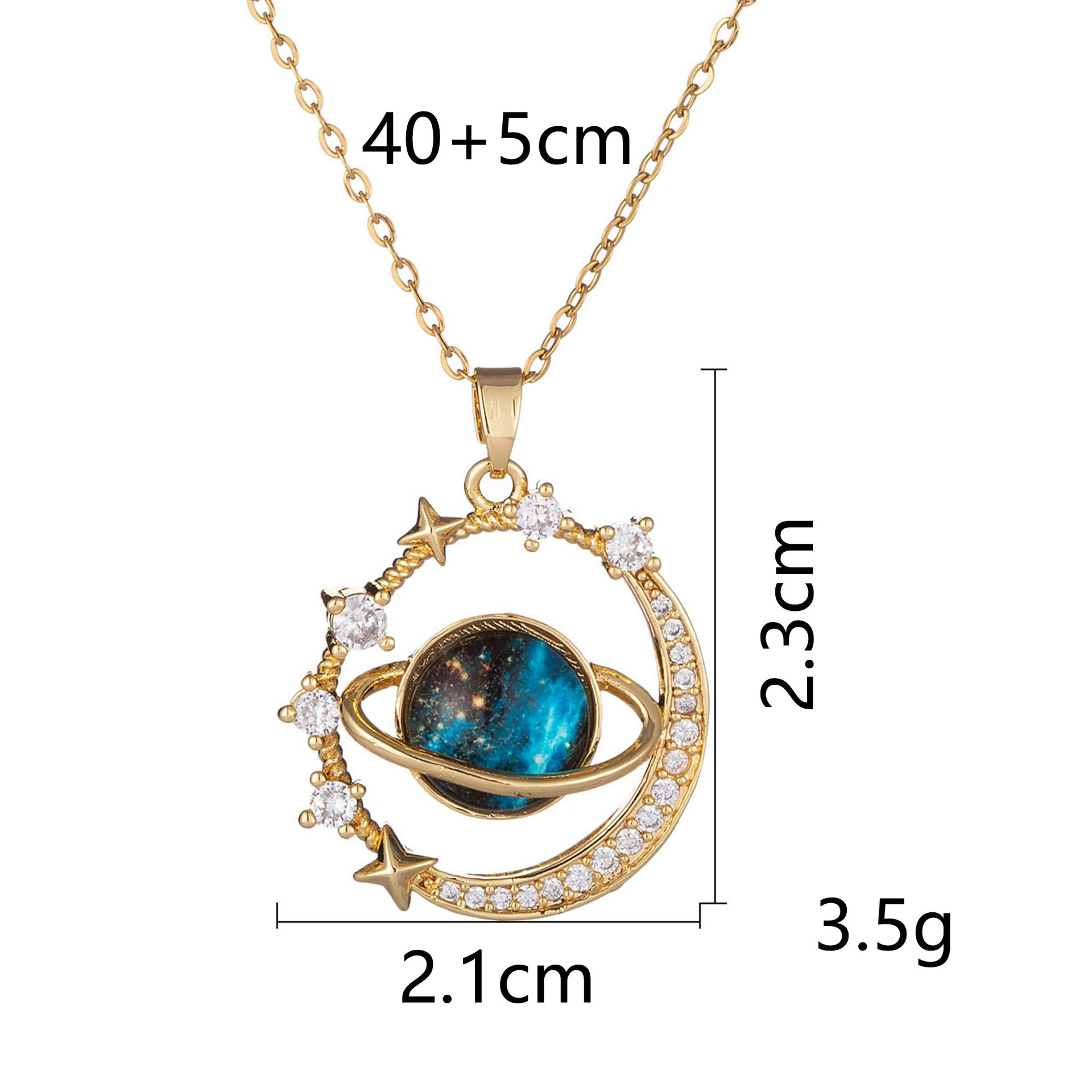 Planet Womens Necklace Versatile High-end Starry Sky 18k Gold Collarbone Chain ins designer necklace for jewelry woman necklace designer for women Y2K - view 3