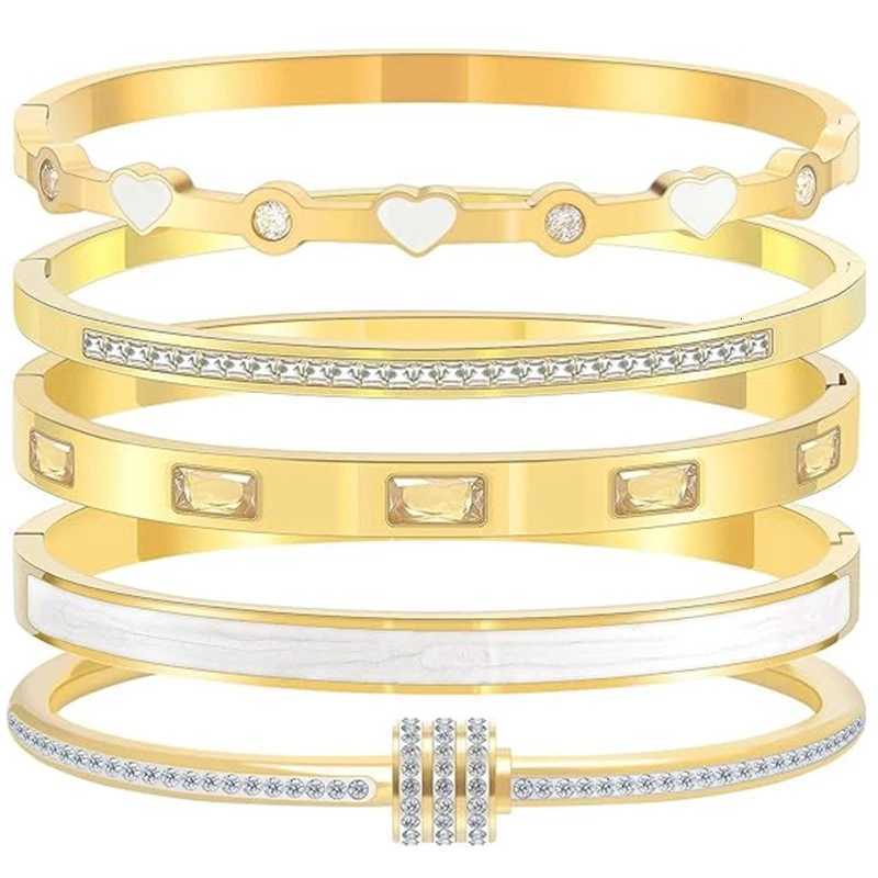 Gold Plated Designer Jewelry Stainless Steel Bangle Bracelet Accessories for Women Womens Bracelets Woman Bangles 2025 TrendW251121