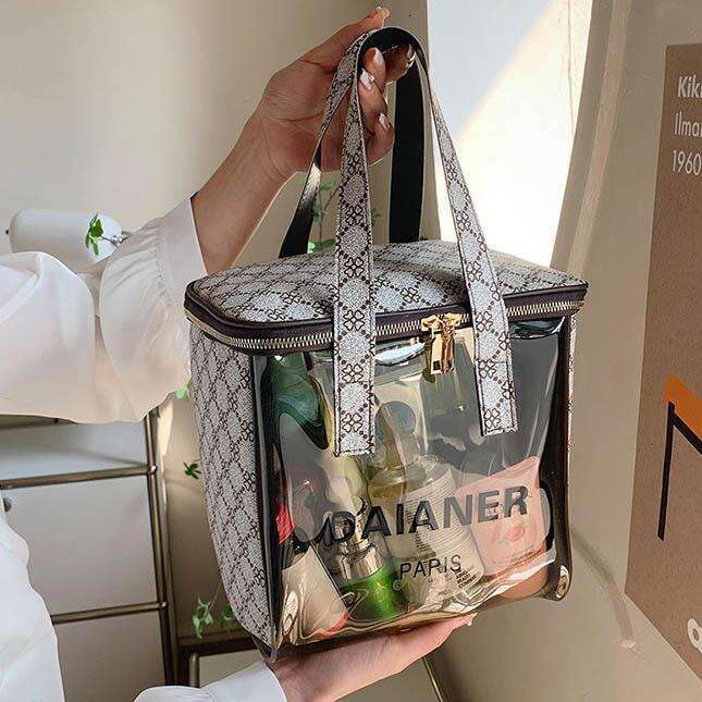 Cosmetic Bag High-end Waterproof Old Flower PVC Super Hot Large Capacity Women's Portable Handheld Travel Wash Storage