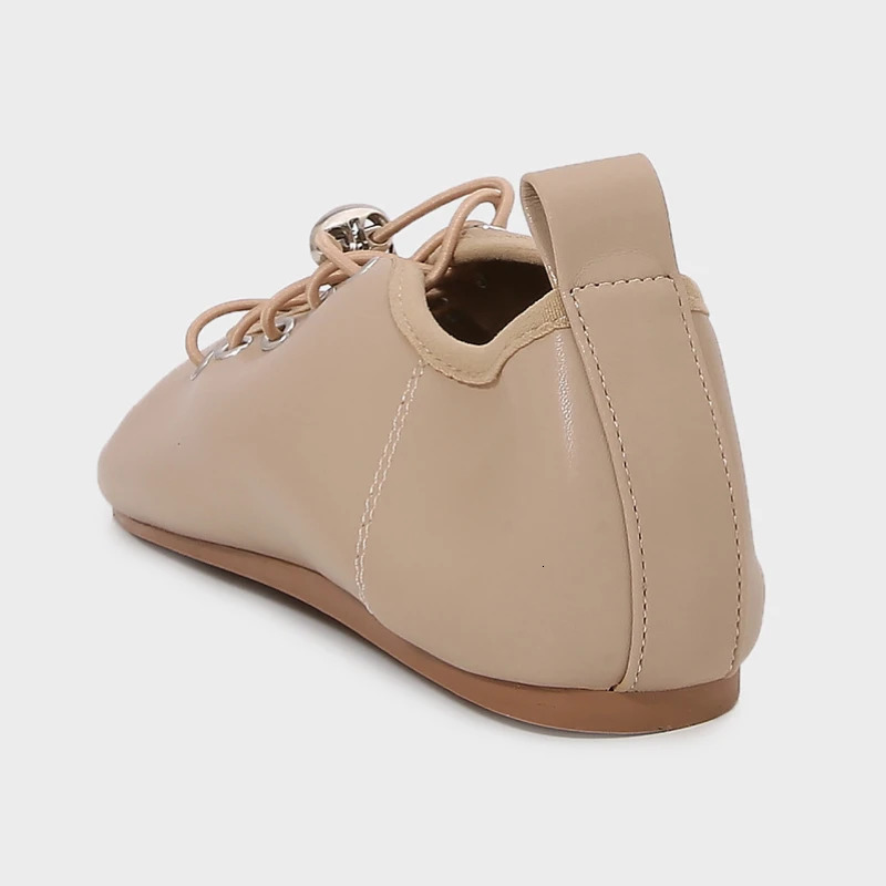 Spring Lace Up Womens Shoes Soft Leather Outdoor Casual Ballet Flats Walking Large Gize Comfortable Ladies Loafers 251121