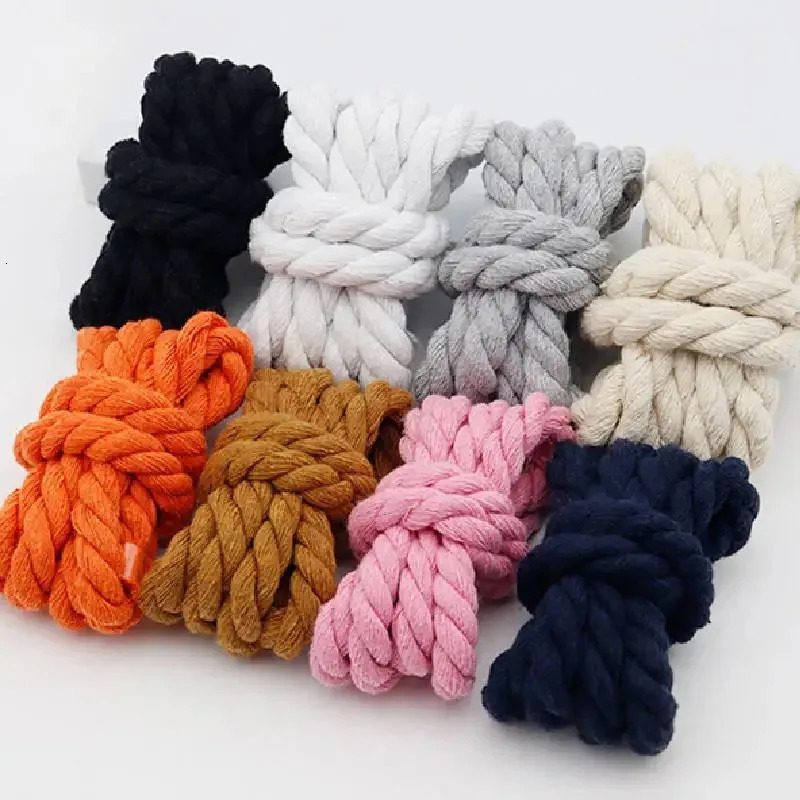10MM Width Cotton Shoelaces Round Thick Rope Laces Fashion Canvas Shoes Lace Accessories Shoestring Unisex 251121